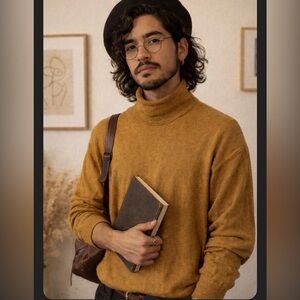 Jos A Bank Sweater 100% Merino Wool Signature Collection Turtleneck Medium